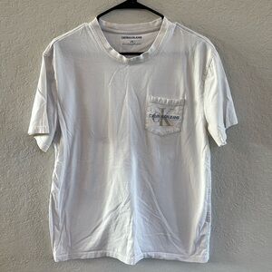 Men's Calvin Klein White T-shirt embroidered Pocket